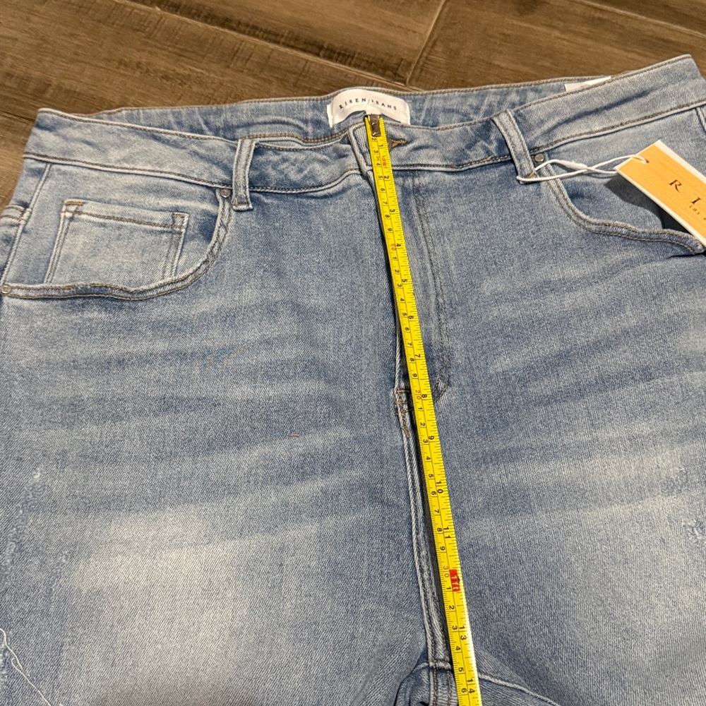New Risen Summer Days High Rise Light Vintage Wash Straight Leg Jeans 3XL - Picture 10 of 13
